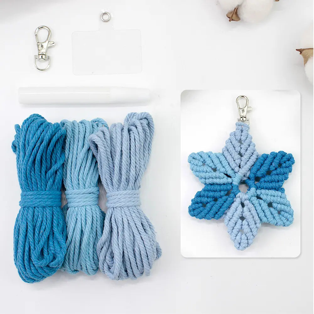 Macrame Kit for Beginners | DIY Six‑Pointed Star Macrame Keychain Craft Kit