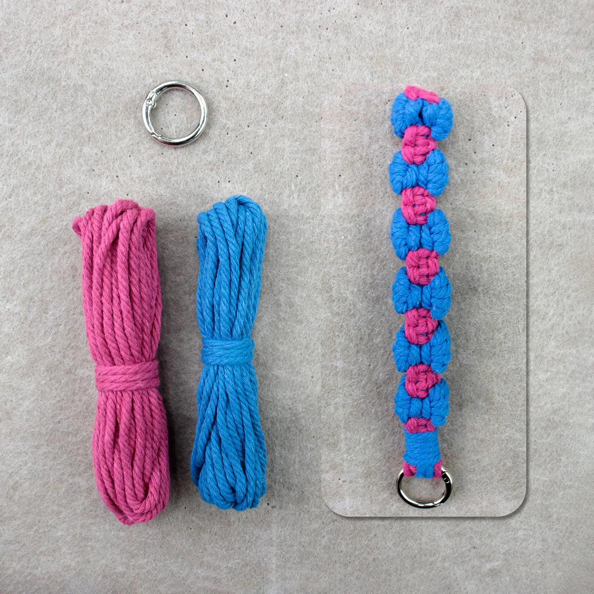 Macrame Kit for Beginners | DIY Bow‑Element Macrame Keychain Wristband Craft Kit