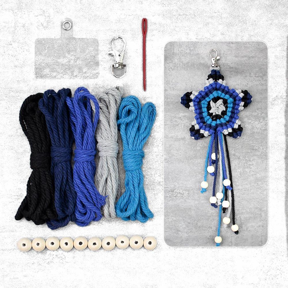 Macrame Kit for Beginners | Star Keychain DIY Craft Kit with Weaving Tutorial