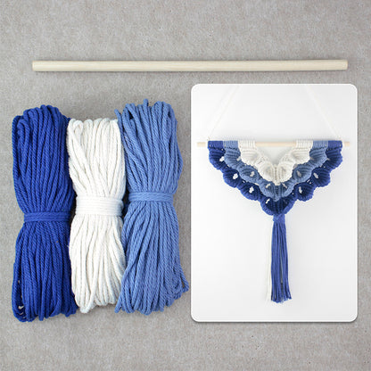 Macrame Kit Shell Tapestry Weaving Kit | 3-Color 3-Layer Gradient | Shell Links | Bedroom/Living Room Decor | Beginner-Friendly
