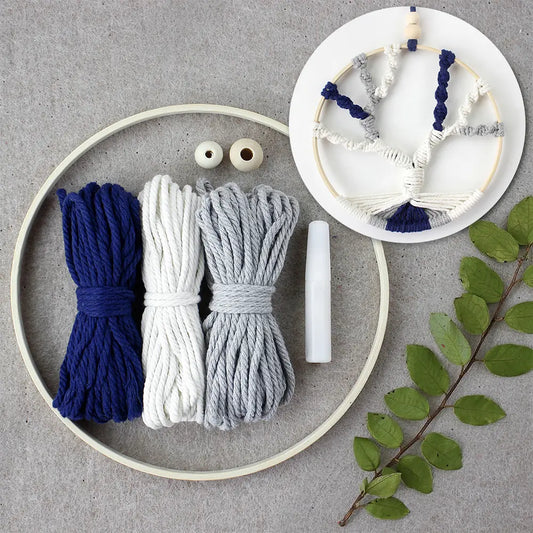 Macrame Kit for Beginners, Boho Tree‑of‑Life Wall Hanging DIY Craft Kit, Vintage Home Decor