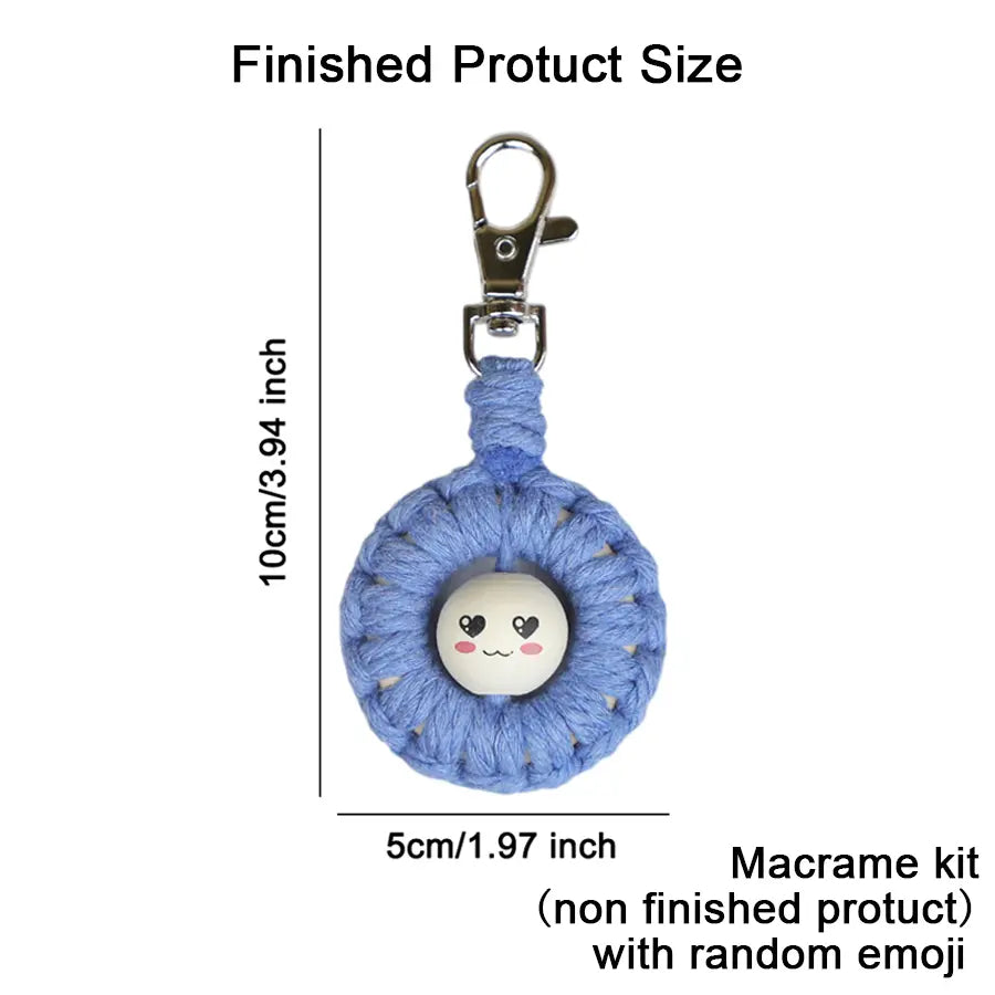 Macrame Kit for Beginners | DIY Emoji Macrame Keychain Craft Kit