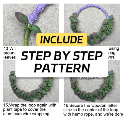 Macrame Kit Leaf Wreath Weaving Kit | 4-Color Option | Natural Wreath | Wall Decor | Beginner Weaving | Handmade Gift