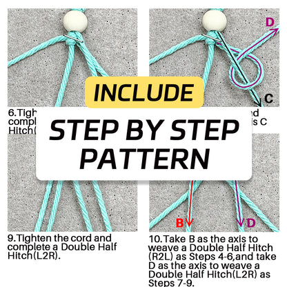 Macrame Kit for Beginners, Bohemian Woven Photo Frame Hanger, Polyester Fiber Handmade Polaroid Display Holder, DIY Craft Kit for Aesthetic Wall Decor, Car Pendant & Gift