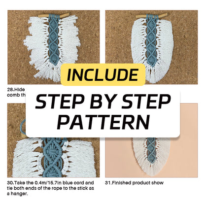 Macrame Kit Leaf Fringe Tapestry Weaving Kit | colour Leaf Vein Pattern | Customizable Leaf Shape | Bedroom/Living Room Decor | Beginner-Friendly