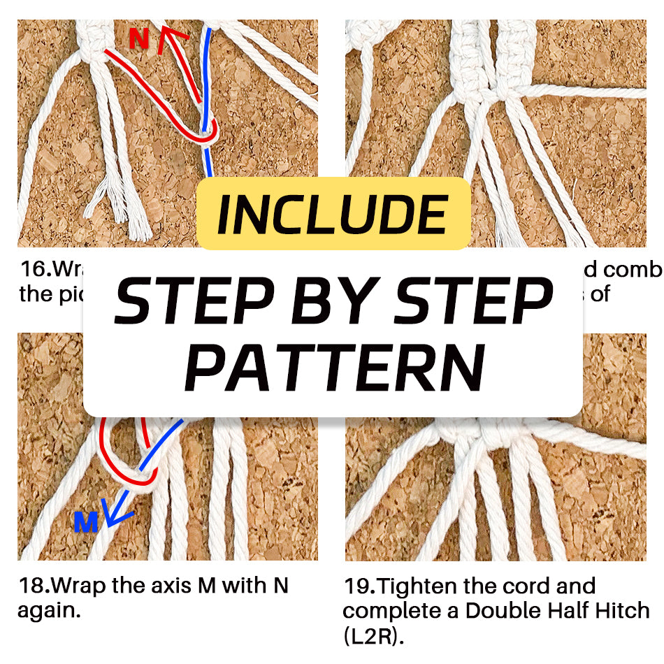 Halloween Pumpkin Macrame DIY Kit - Handmade Weaving Supplies with English Tutorial | Holiday Craft Set