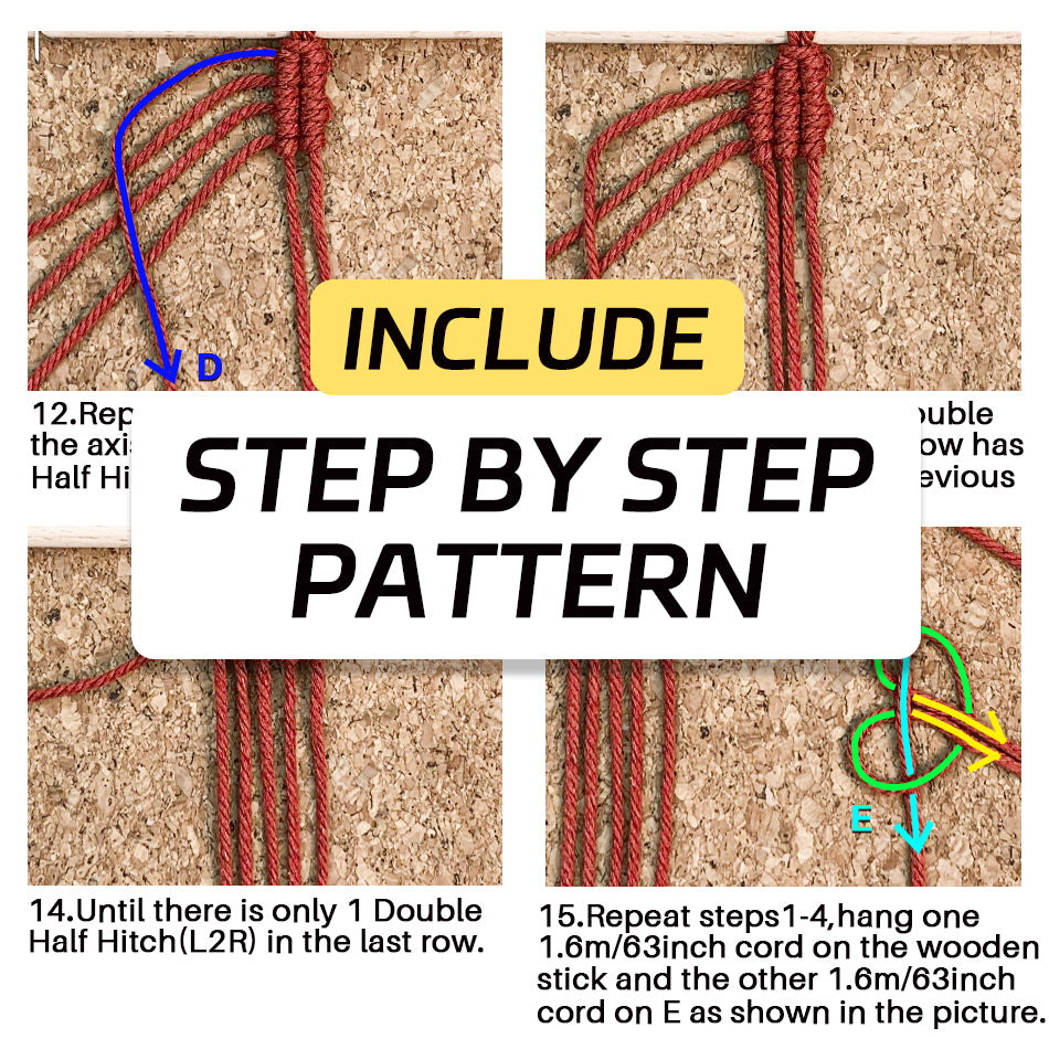 Halloween Bat Macrame DIY Kit - Handmade Weaving Supplies with English Tutorial | Spooky Holiday Craft Set