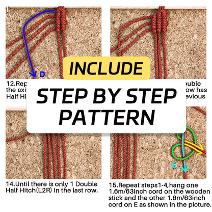 Halloween Bat Macrame DIY Kit - Handmade Weaving Supplies with English Tutorial | Spooky Holiday Craft Set