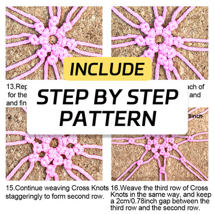 Hollow Cup Sleeve Weaving Kit Macrame Kit | 2-Color Weaving | Multi-Cup Fit | Anti-Chafing | DIY Gift| Beginner-Friendly