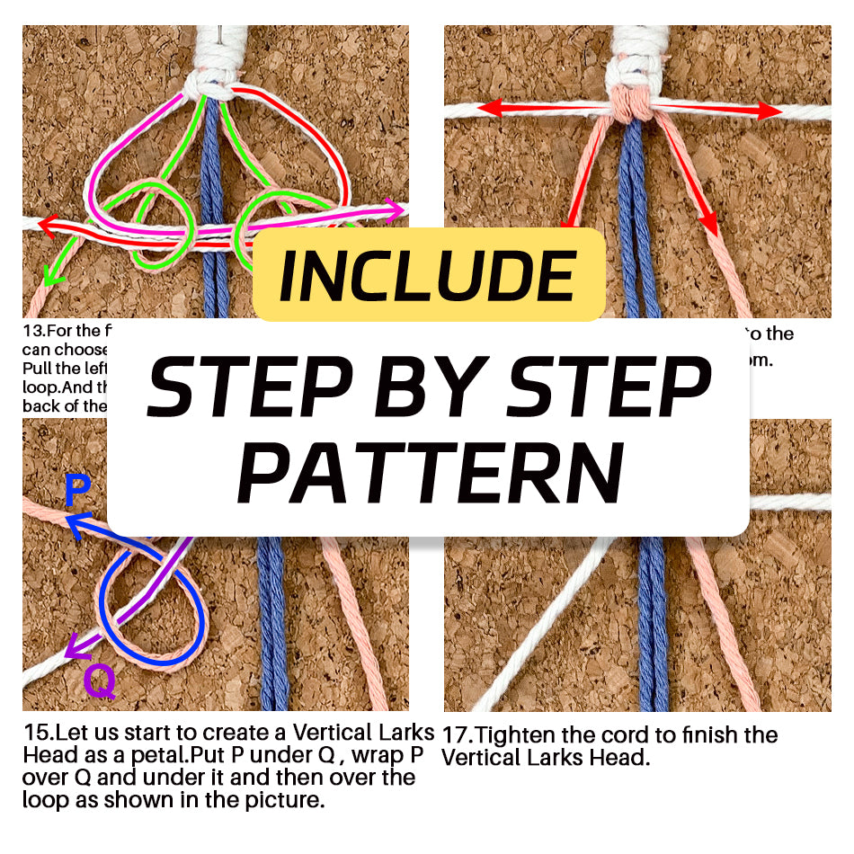 Macrame Kit Daisy Phone Lanyard Weaving Kit | Multi-Colors | Spaced-Color Daisy Pattern | Camera Lanyard/Anti-Lost Strap | Beginner-Friendly