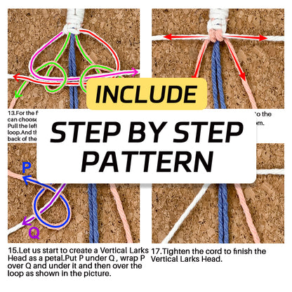 Macrame Kit Daisy Phone Lanyard Weaving Kit | Multi-Colors | Spaced-Color Daisy Pattern | Camera Lanyard/Anti-Lost Strap | Beginner-Friendly