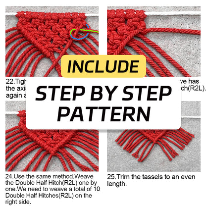 Festive Macrame Bunting Kit - Beginner DIY Christmas Banner, Macrame Garland, Home & Holiday Decoration Gift Beginner-Friendly