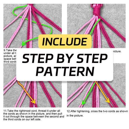 Macrame Kit 8-Strand Pet Collar Weaving Kit | 2-Color Intertwined | Adjustable Length | Pet Accessory | Beginner-Friendly