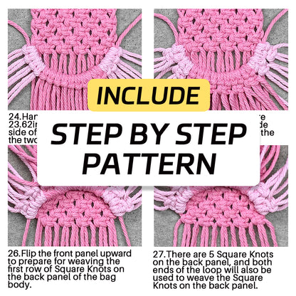 Square Earphone Bag Weaving Kit Macrame Kit | Bead Buckle Anti-Drop | Multi-Storage Use | DIY Gift | Beginner-Friendly
