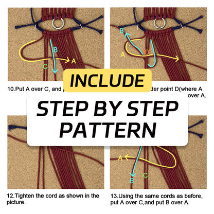 Macrame Kit Drawstring Earphone Bag Weaving Kit | Bohemian Style | Hangable on Big Bags | Beginner-Friendly