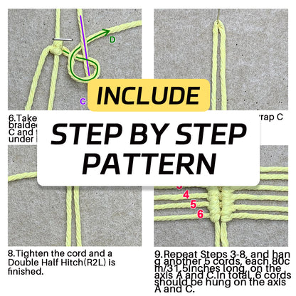 Lotus Flower Macrame DIY Kit - Handmade Weaving Supplies with English Tutorial | Zen Craft Set