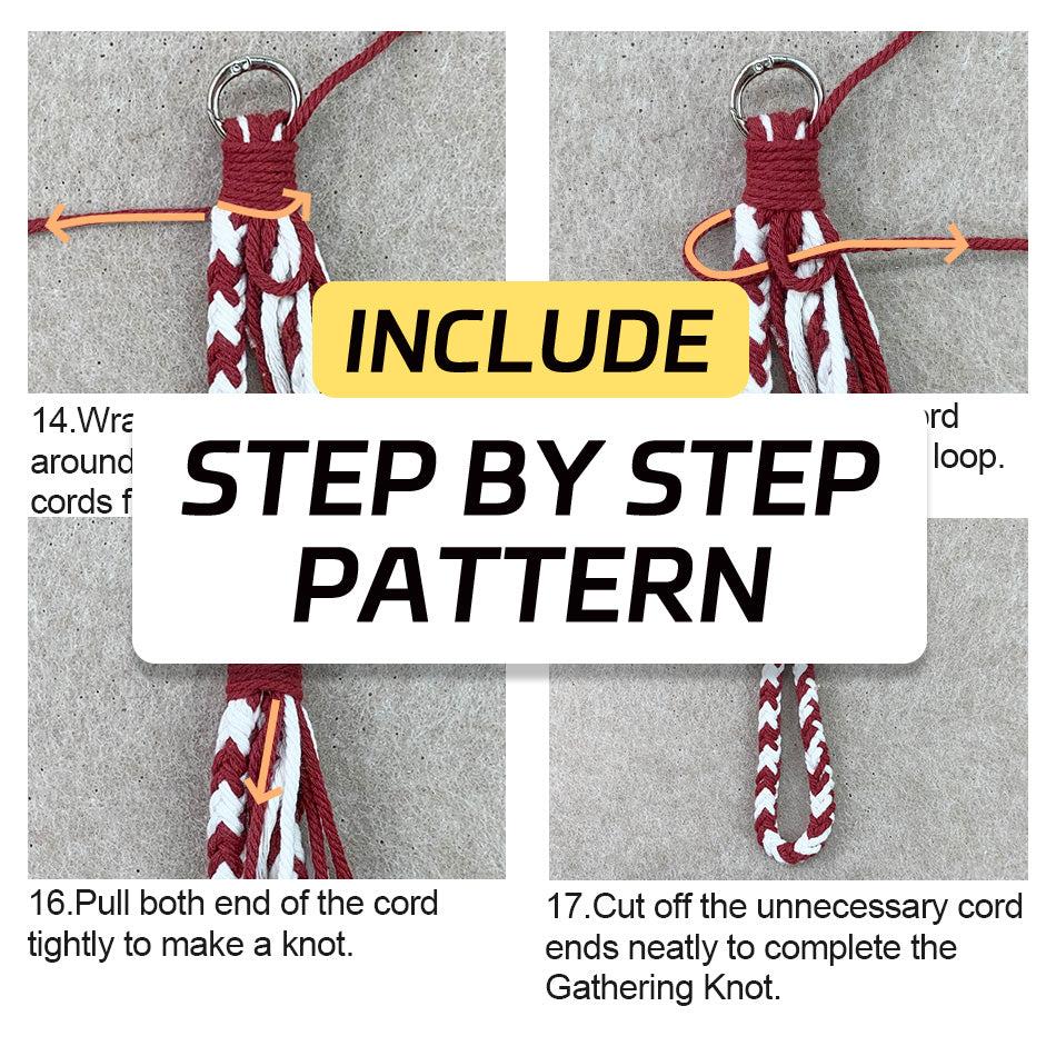8-Strand Bracelet/Keychain Weaving Kit Macrame Kit | Multi-Contrast Colors | Phone Pendant/Bracelet | Beginner DIY Set