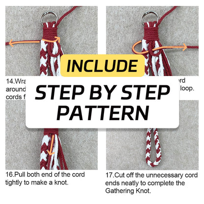 8-Strand Bracelet/Keychain Weaving Kit Macrame Kit | Multi-Contrast Colors | Phone Pendant/Bracelet | Beginner DIY Set