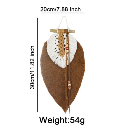 Macrame Kit Leaf Tapestry Weaving Kit | Avocado/Caramel Tones | Bohemian Style | Bedroom/Living Room Decor | Beginner-Friendly