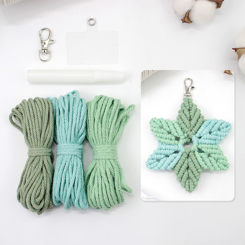 Hexagon Star Pendant Keychain Weaving Kit Macrame Kit | Multi-Colors | Simple & Elegant | Keychain/Decor | Beginner DIY Set