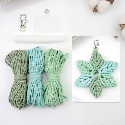 Hexagon Star Pendant Keychain Weaving Kit Macrame Kit | Multi-Colors | Simple & Elegant | Keychain/Decor | Beginner DIY Set