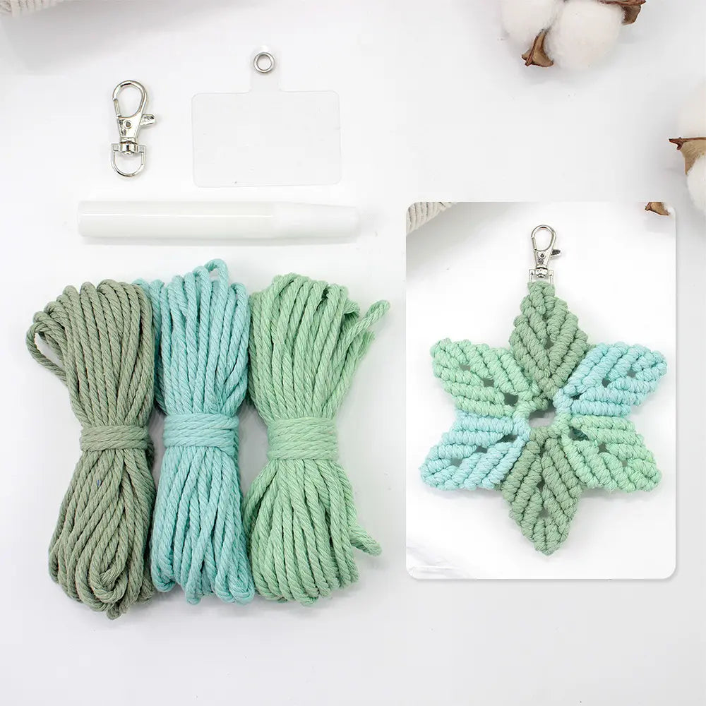 Macrame Kit for Beginners | DIY Six‑Pointed Star Macrame Keychain Craft Kit