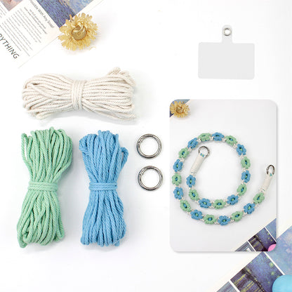Macrame Kit Daisy Phone Lanyard Weaving Kit | Multi-Colors | Spaced-Color Daisy Pattern | Camera Lanyard/Anti-Lost Strap | Beginner-Friendly