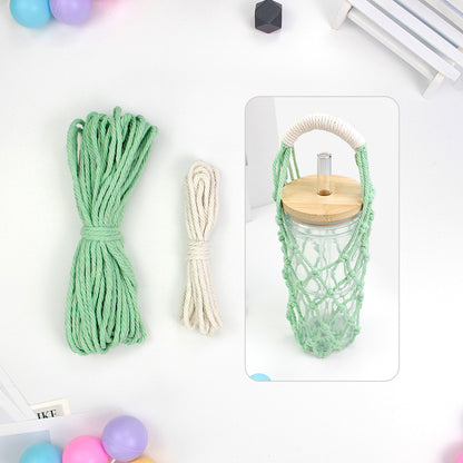 Hollow Cup Sleeve Weaving Kit Macrame Kit | 2-Color Weaving | Multi-Cup Fit | Anti-Chafing | DIY Gift| Beginner-Friendly