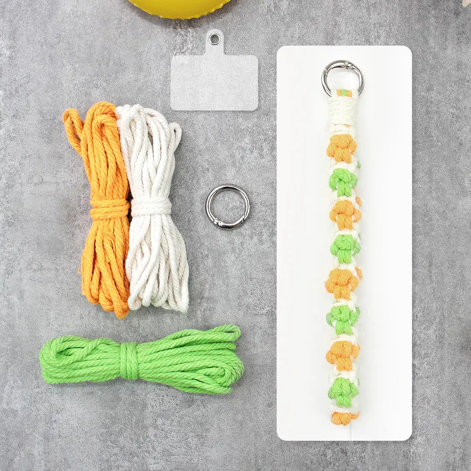 Macrame Kit for Beginners | DIY Cat‑Paw Element Macrame Keychain Wristband Craft Kit
