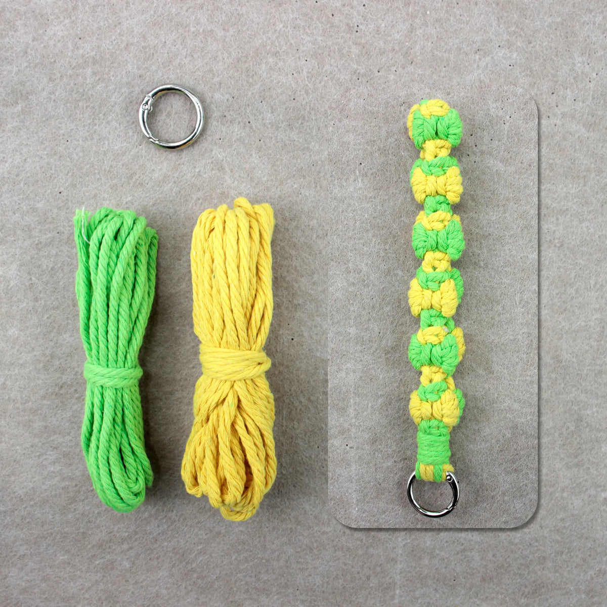 Macrame Kit for Beginners | DIY Bow‑Element Macrame Keychain Wristband Craft Kit