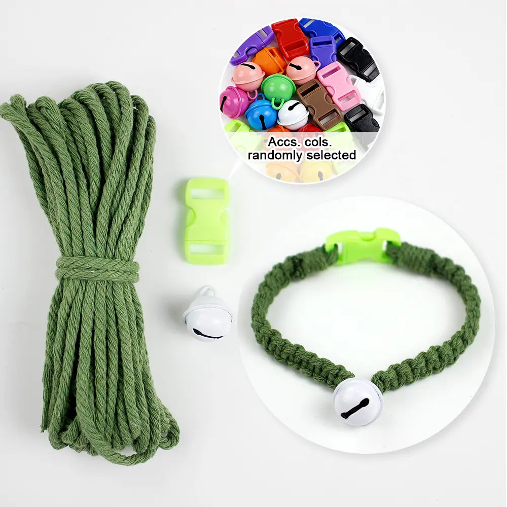 Macrame Kit for Beginners, Boho Pet Collar DIY Kit, Cat Dog Necklace Handmade Gift