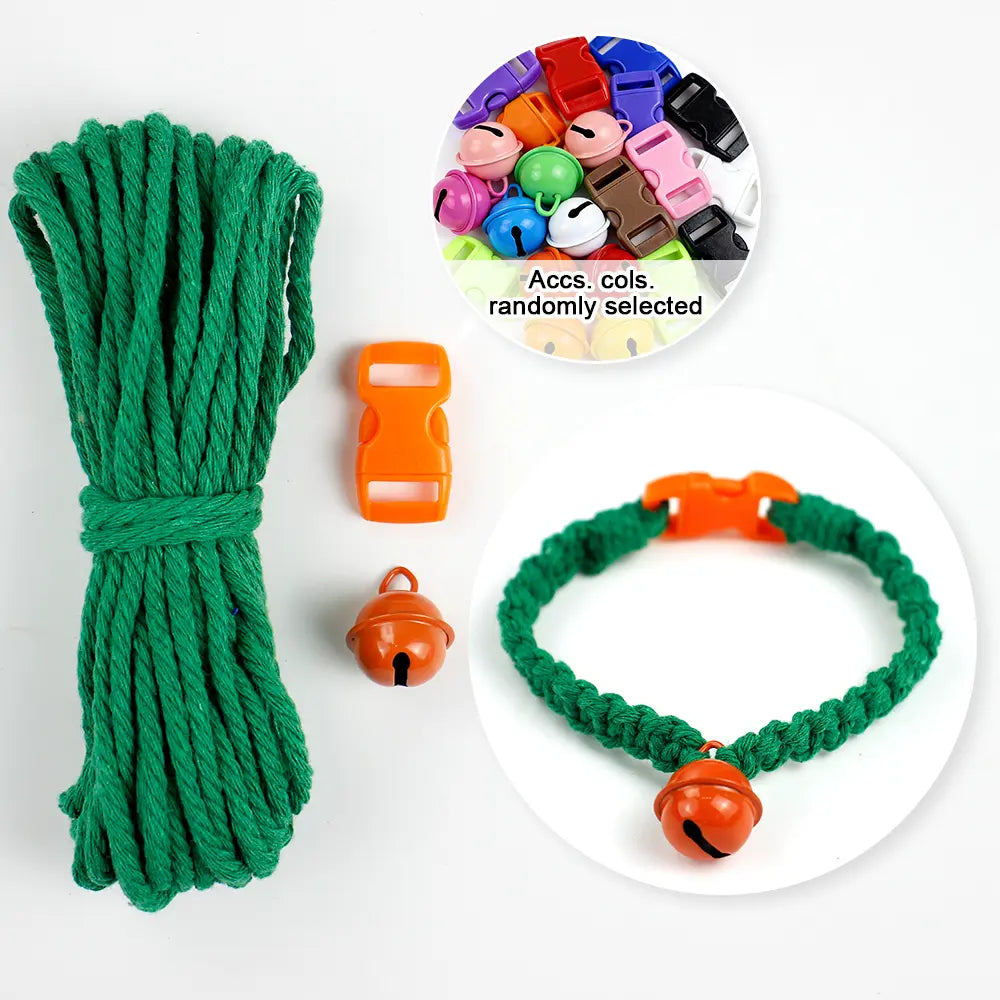 Macrame Kit for Beginners, Boho Pet Collar DIY Kit, Cat Dog Necklace Handmade Gift