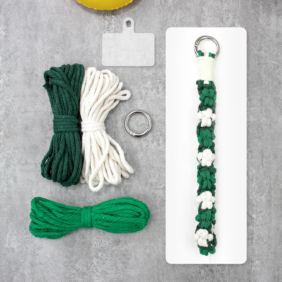 Macrame Kit for Beginners | DIY Cat‑Paw Element Macrame Keychain Wristband Craft Kit