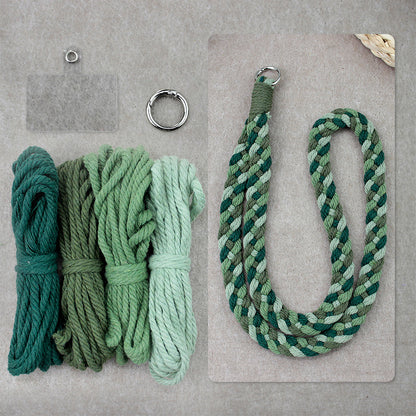 4-Strand Braid Lanyard/Keychain Weaving Kit Macrame Kit | Multi-Colors | Simple Elegant | Anti-Lost Strap/Bag Charm | Beginner DIY Set