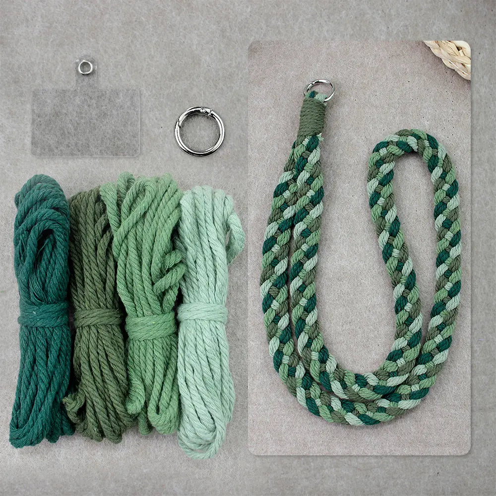 Macrame Kit for Beginners | DIY Four‑Strand Braid Colorful Macrame Lanyard Craft Kit