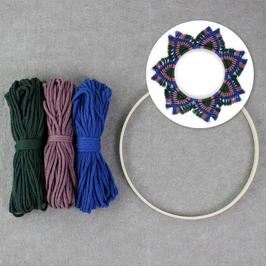 Macrame Kit for Beginners, Boho Mandala‑Ring Tapestry DIY Kit, Vintage Wall Party Decor