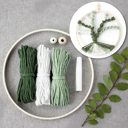 Macrame Kit Tree of Life Ring Weaving Kit | Bohemian Hanging Ring | Solid/Multi-Color | Wall Decor | Beginner Weaving | Handmade Gift