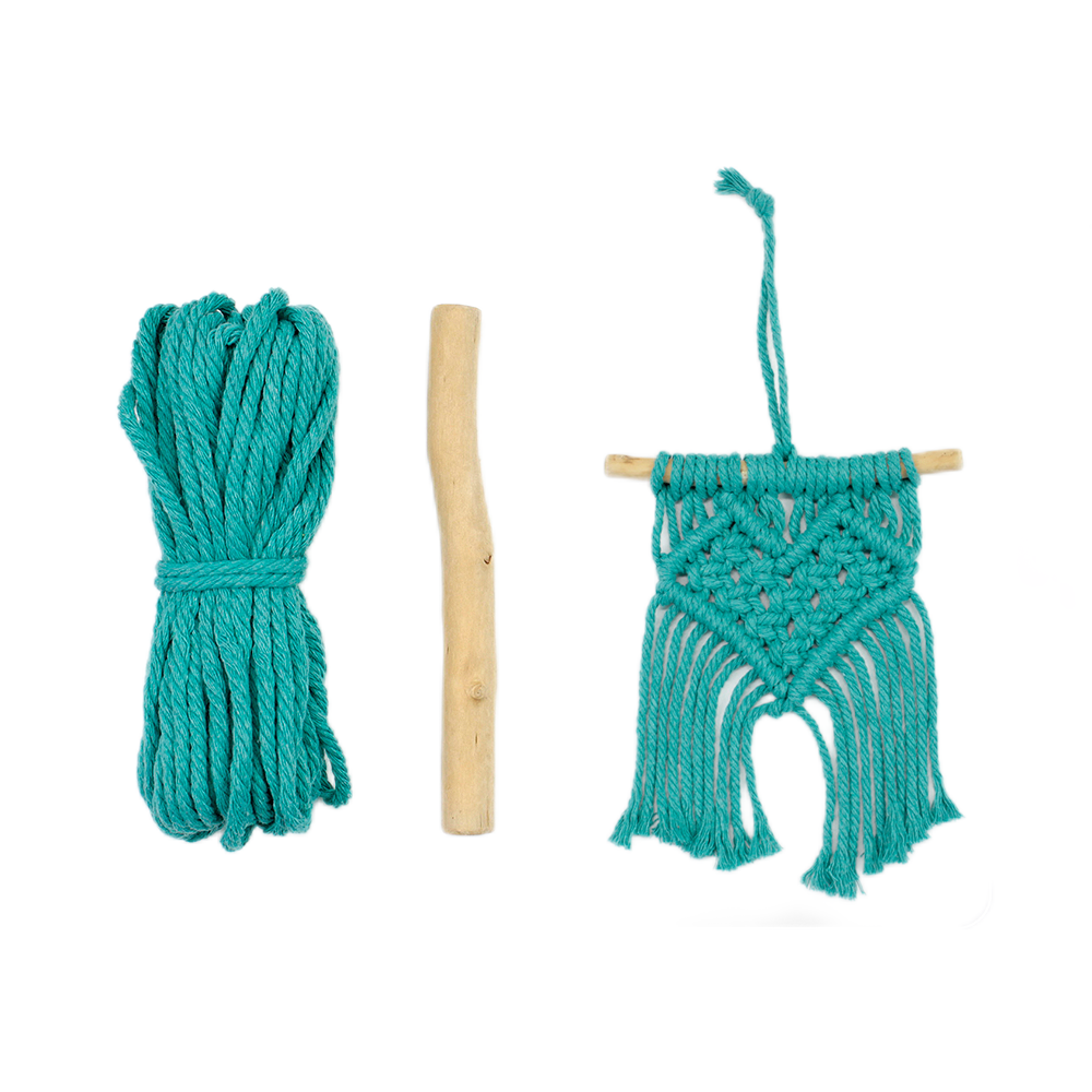 Macrame Kit Mini Love Tapestry Weaving Kit | Driftwood+Fringes | Car Mirror/Home Decor | Beginner-Friendly
