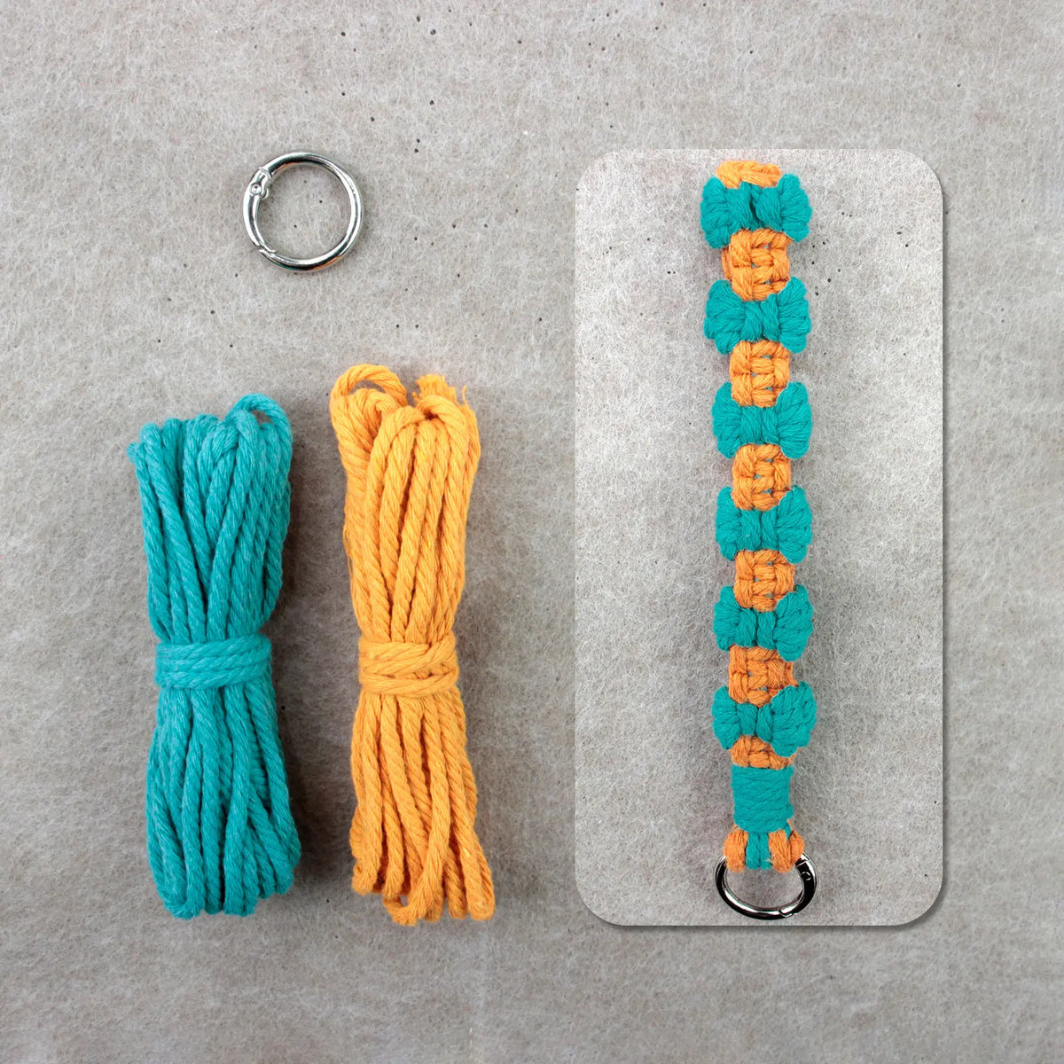 Macrame Kit for Beginners | DIY Bow‑Element Macrame Keychain Wristband Craft Kit