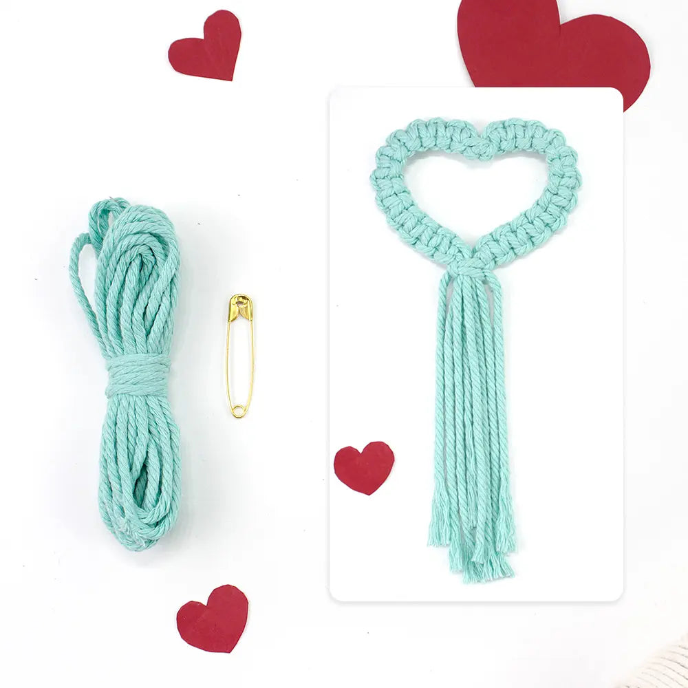 Macrame Kit for Beginners, Boho Heart Napkin Ring DIY Kit, Wedding Valentine Decor