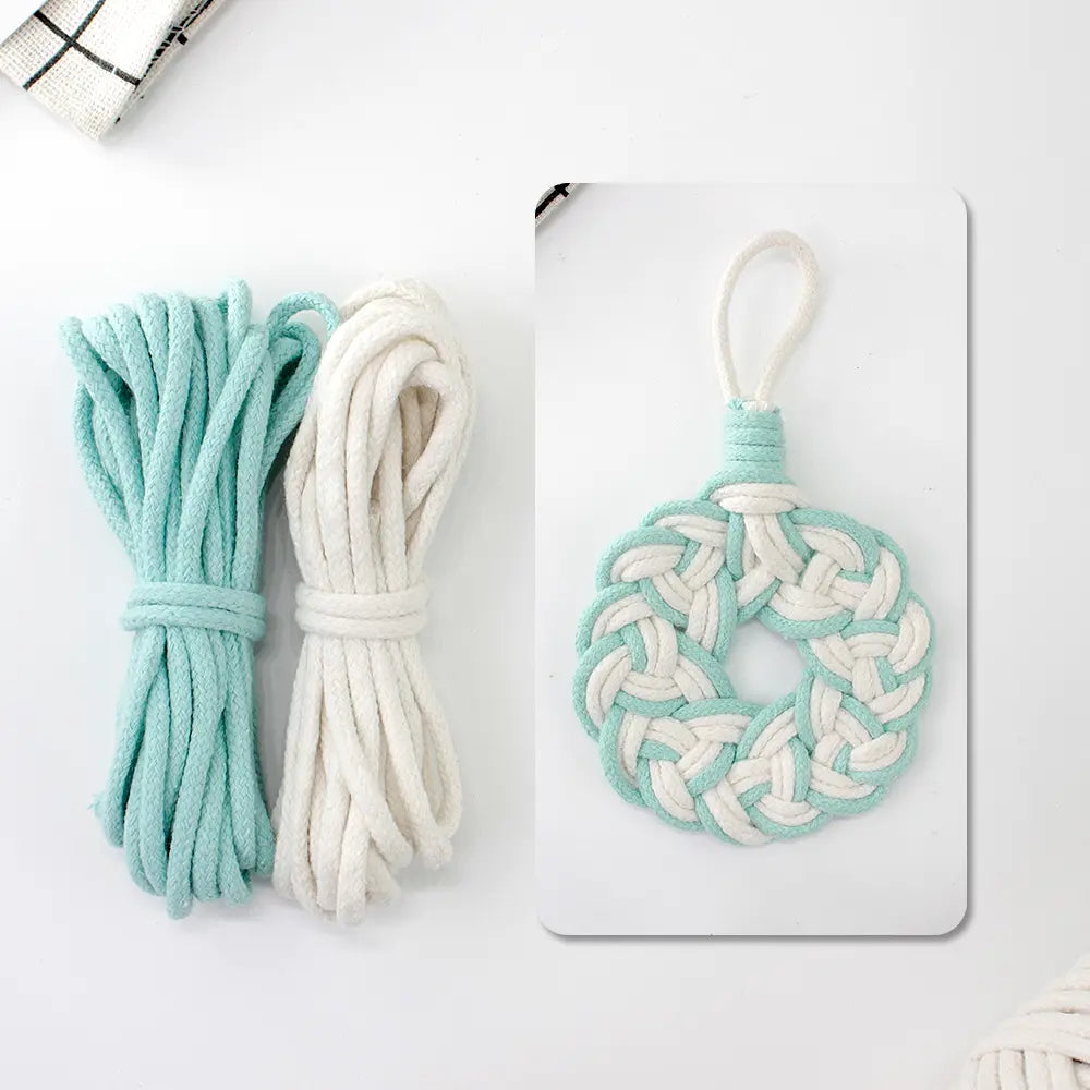 Macrame Kit for Beginners, Boho Round Pattern Coaster DIY Kit, Table Decor Gift