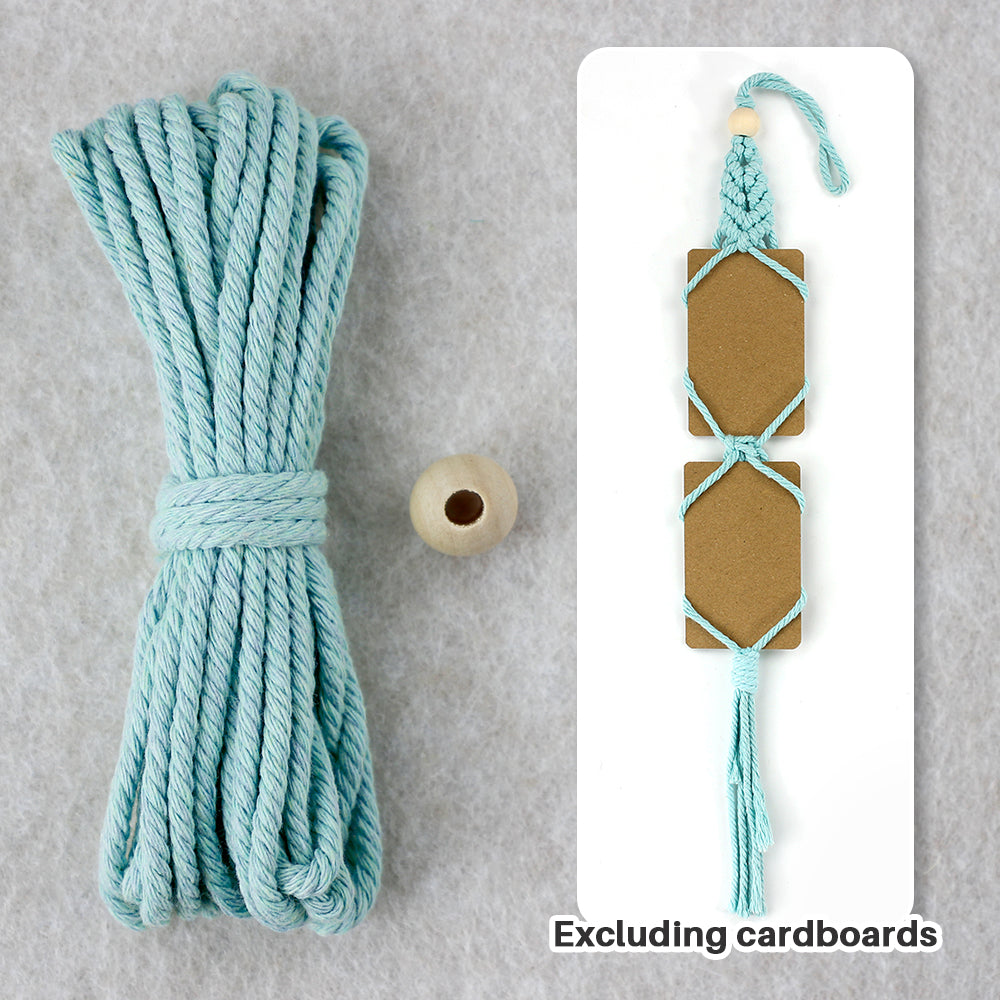 Macrame Kit for Beginners, Bohemian Woven Photo Frame Hanger, Polyester Fiber Handmade Polaroid Display Holder, DIY Craft Kit for Aesthetic Wall Decor, Car Pendant & Gift