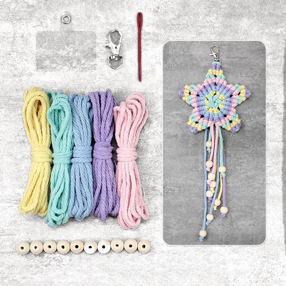 Macrame Kit for Beginners | Star Keychain DIY Craft Kit with Weaving Tutorial