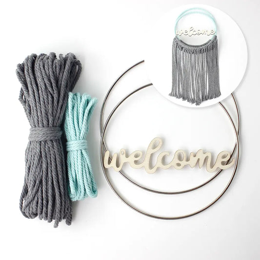 Macrame Kit for Beginners, Boho Round Storage Basket DIY Craft Kit, Vintage Wall Organizer