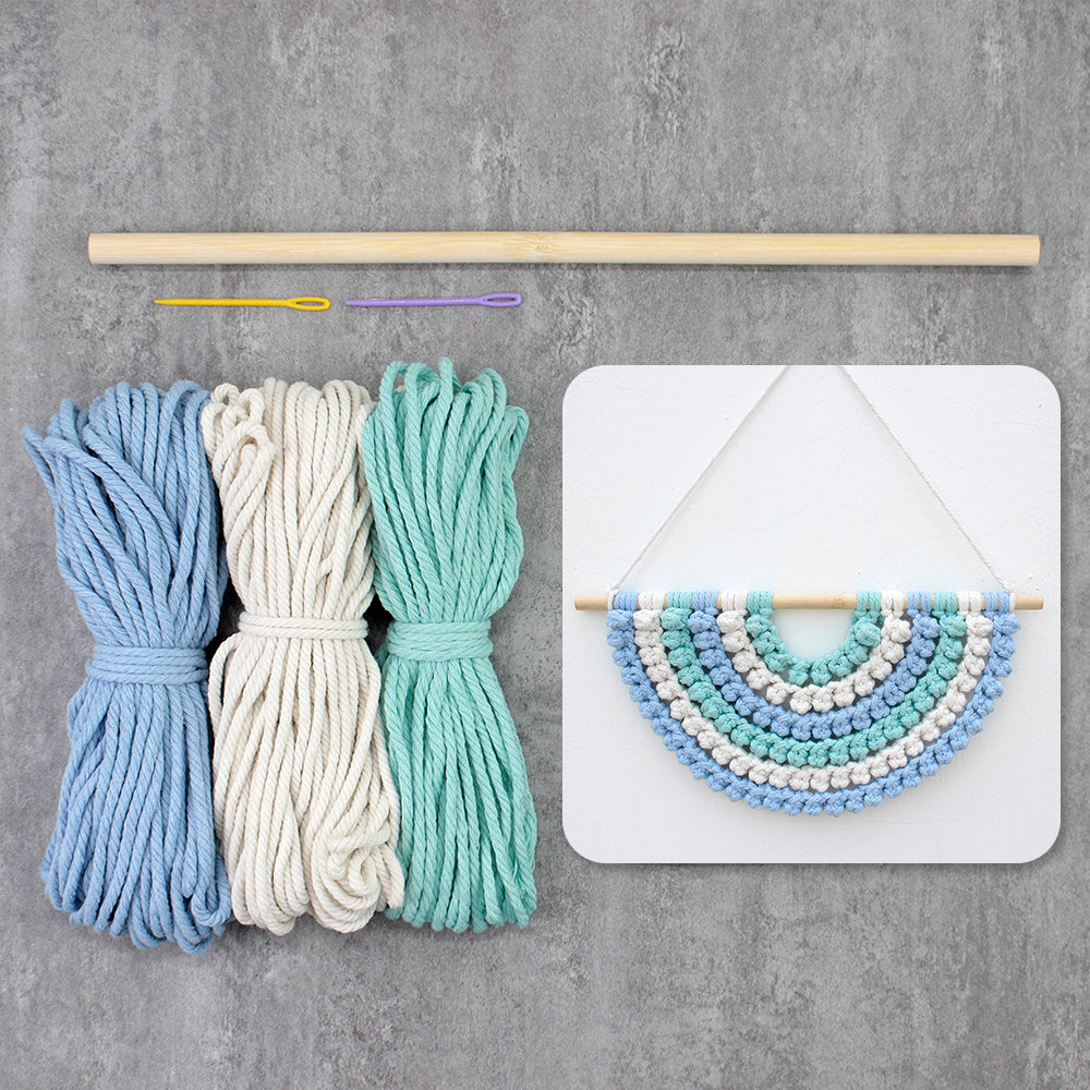 Macrame Kit Semicircle Tapestry Weaving Kit |  Design | Gradient/Contrast Option | Bedroom/Living Room Decor | Beginner-Friendly