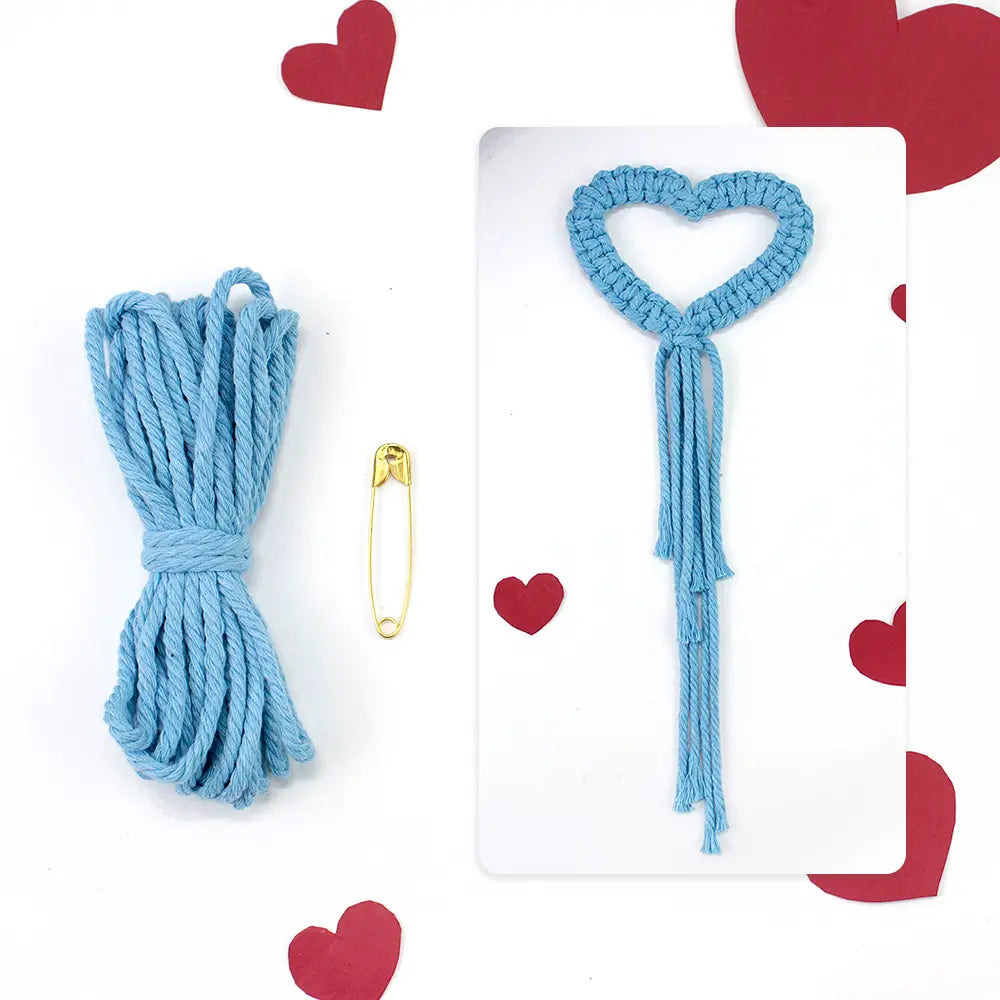 Macrame Kit for Beginners, Boho Heart Napkin Ring DIY Kit, Wedding Valentine Decor