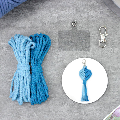 Macrame Keychain DIY Kit - Heart-Shaped Handmade Weaving Supplies with English Tutorial | Craft Set