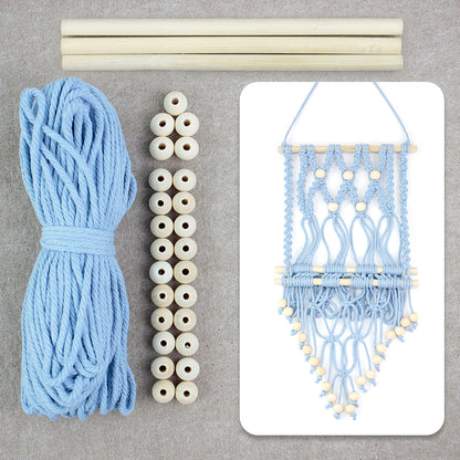 Wooden Bead Wall-Mounted Bookshelf Weaving Kit Macrame Kit | Wall Decor | Home Decor | Wall Bookshelf | Beginner-Friendly| Bohemian Style