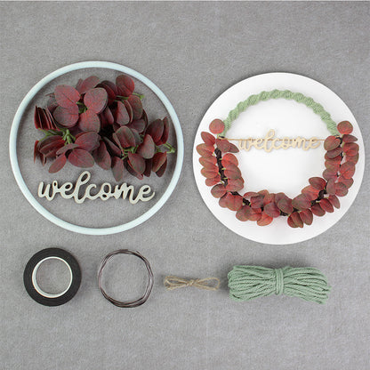 Macrame Kit Leaf Wreath Weaving Kit | 4-Color Option | Natural Wreath | Wall Decor | Beginner Weaving | Handmade Gift