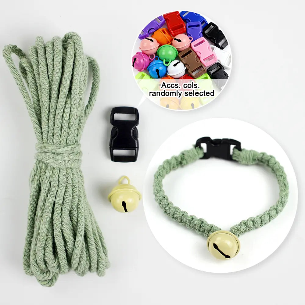 Macrame Kit for Beginners, Boho Pet Collar DIY Kit, Cat Dog Necklace Handmade Gift